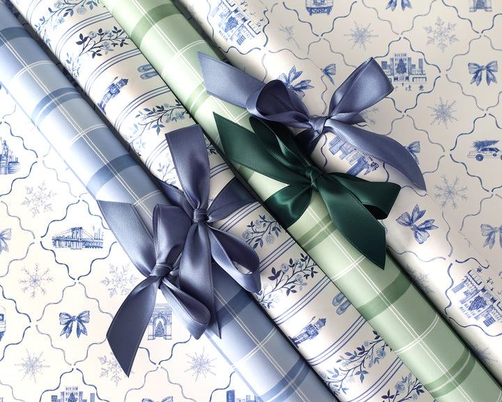 Blue & White Rose Nutcracker Gift Wrap Sheets