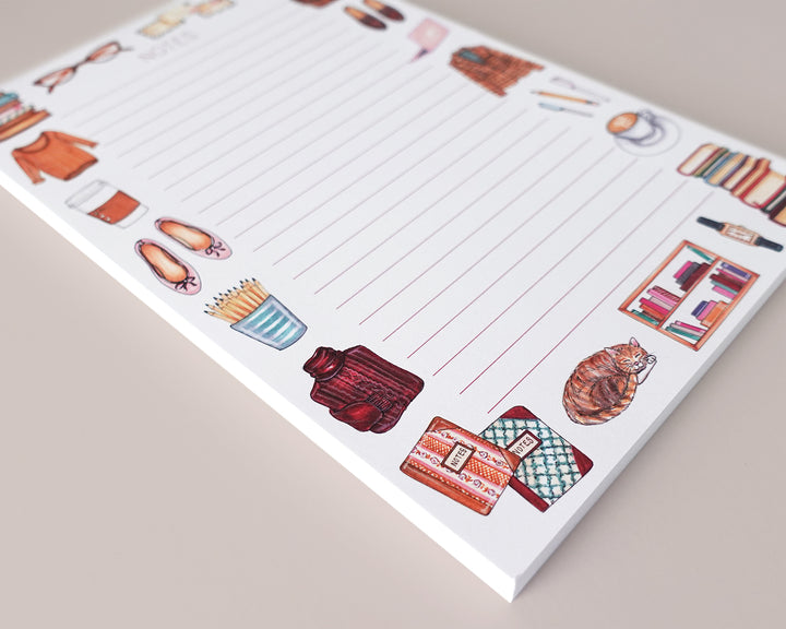 Bookworm Favorite Things Personalized Notepad