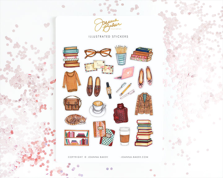 Bookworm Favorite Things Stickers