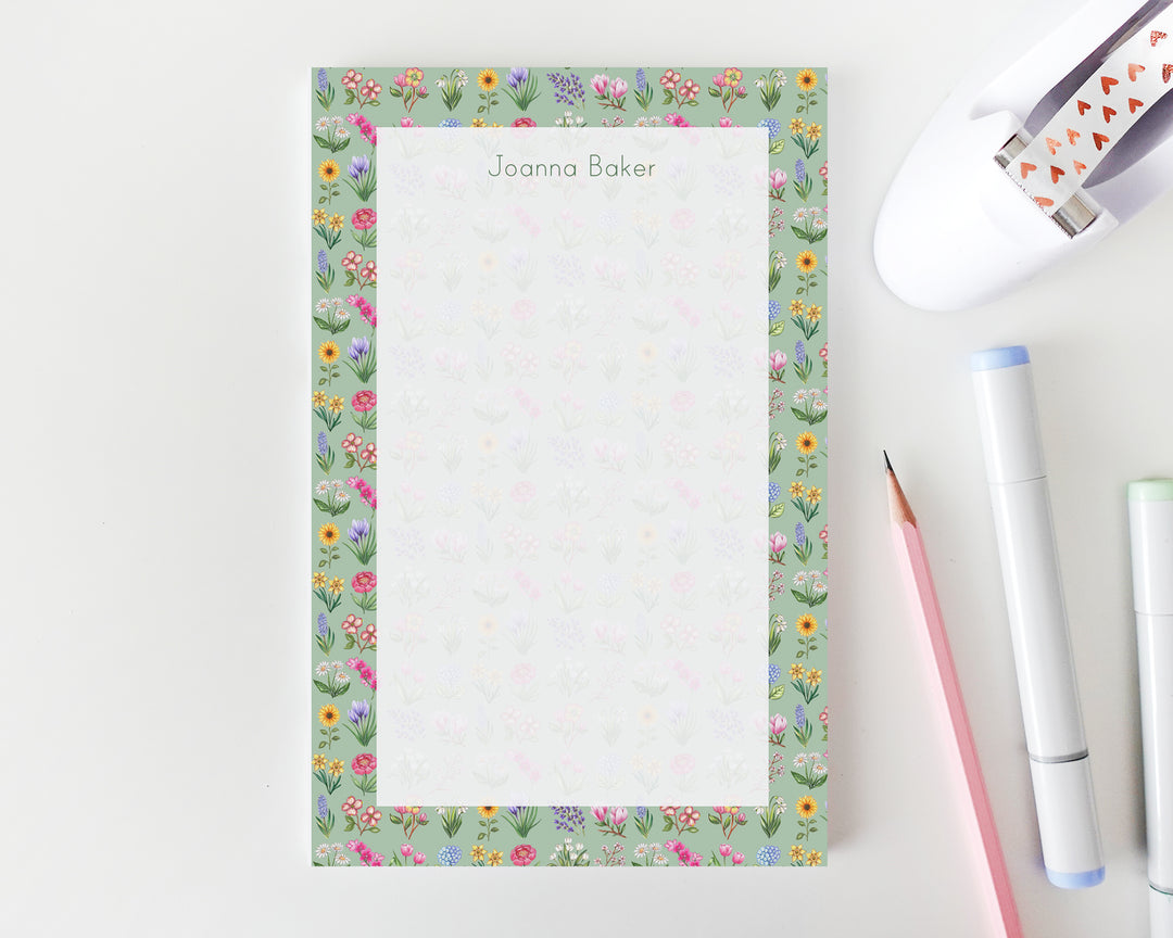 Flower Garden Personalized Notepad
