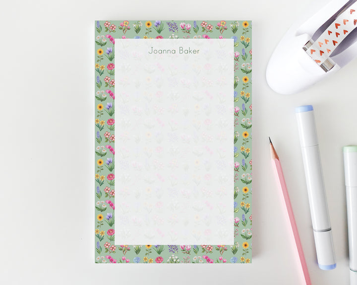 Flower Garden Personalized Notepad