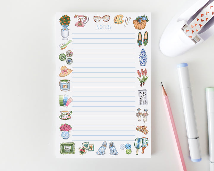 Grandmillennial Pastime Favorite Things Personalized Notepad