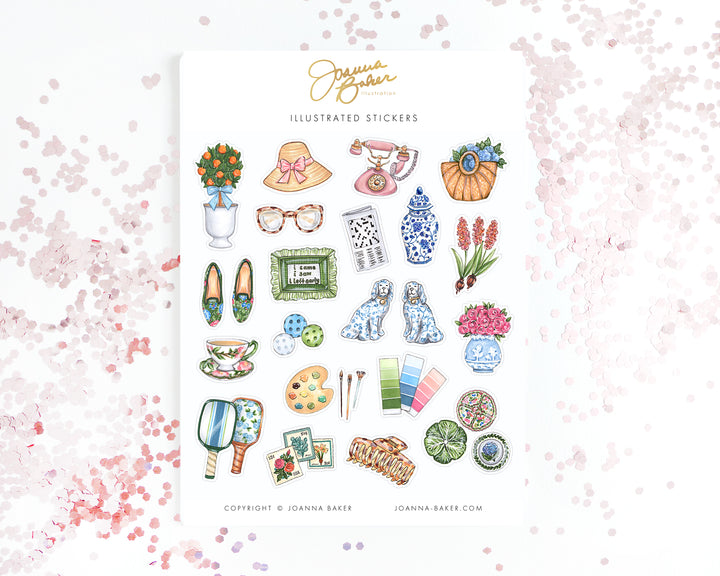 Grandmillennial Pastime Favorite Things Stickers