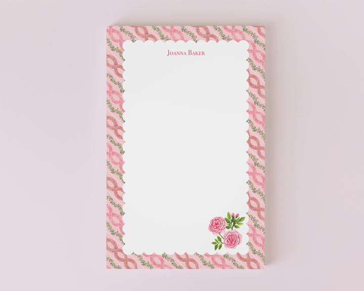 Rococo Ruffles & Roses Personalized Notepad