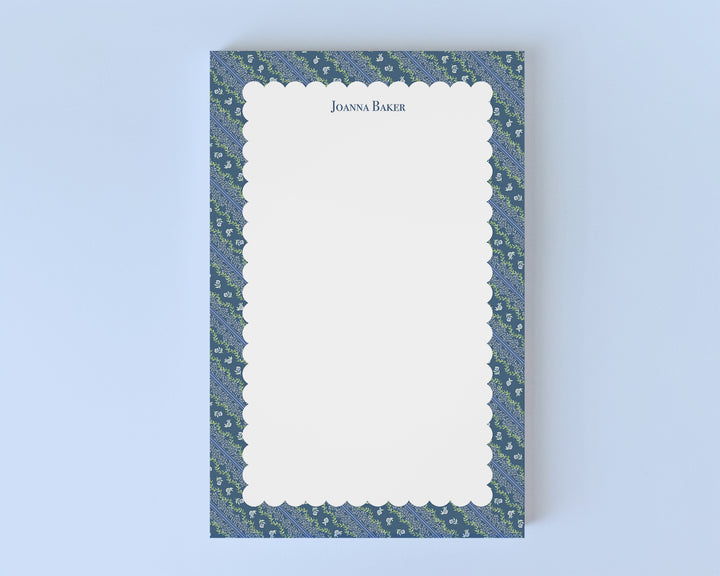 Scalloped Vines & Roses Personalized Notepad