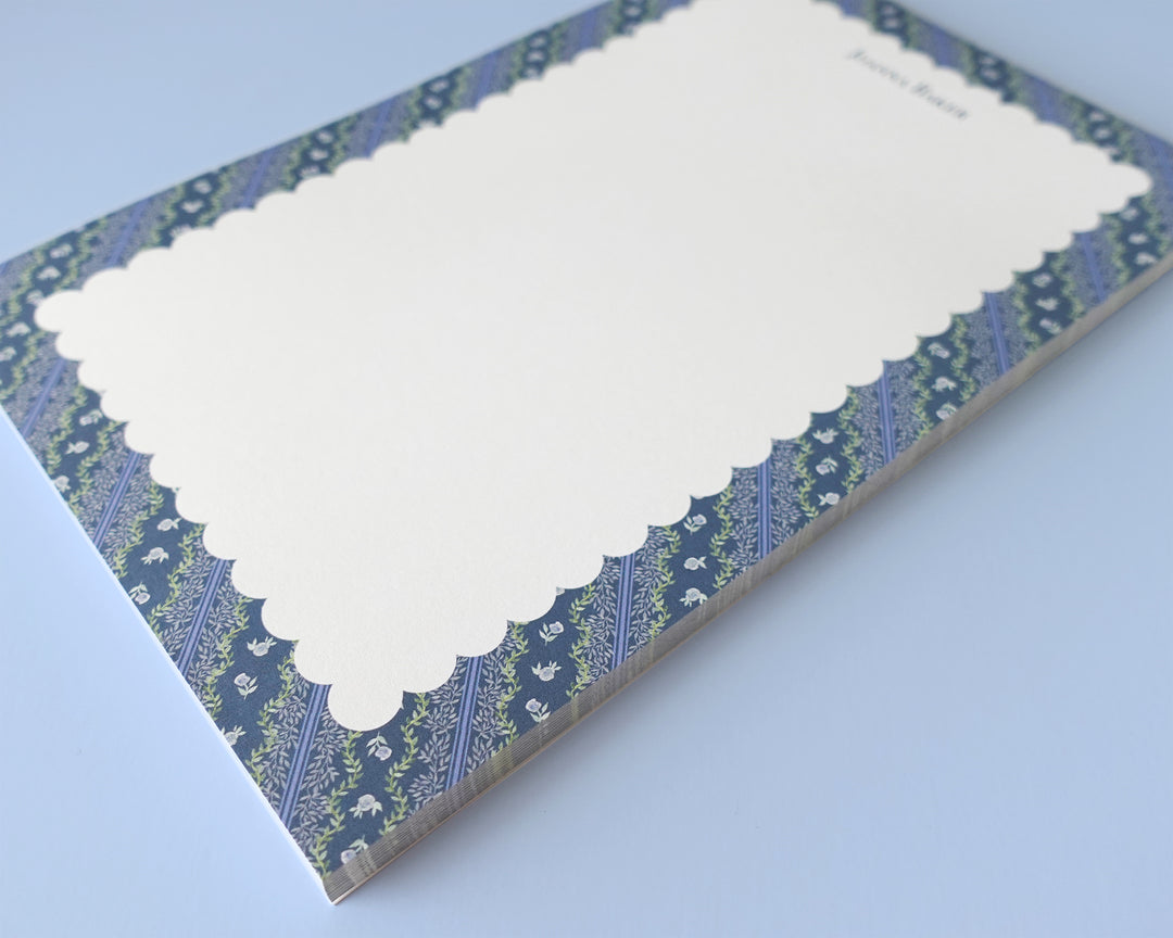 Scalloped Vines & Roses Personalized Notepad