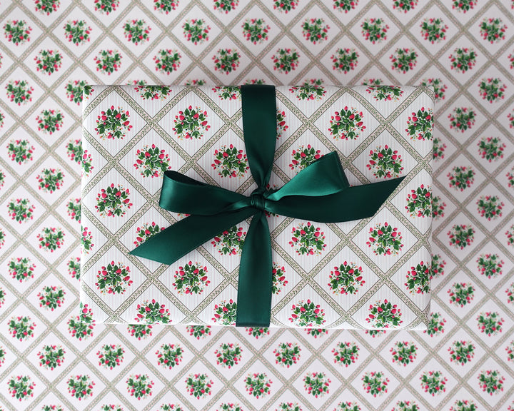 Strawberry Trellis Gift Wrap Roll