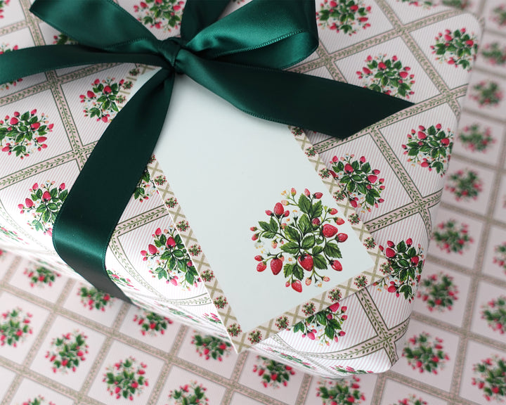 Strawberry Trellis Gift Wrap Roll