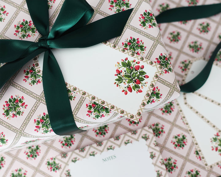 Strawberry Trellis Gift Wrap Roll