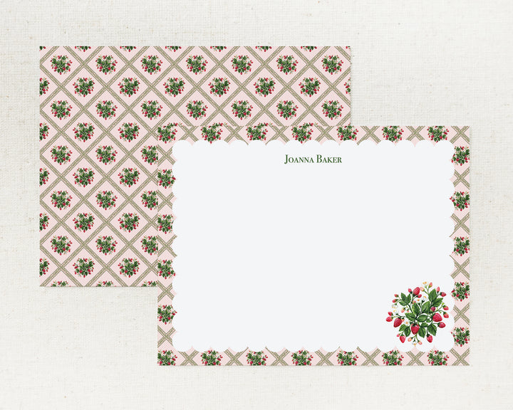 Strawberry Trellis Notecards
