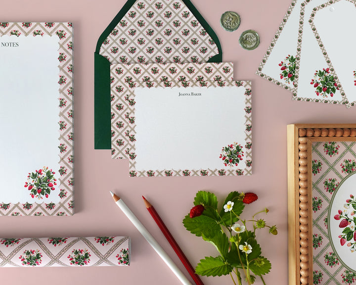 Strawberry Trellis Notecards