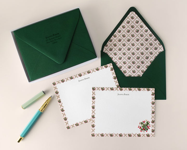 Strawberry Trellis Notecards