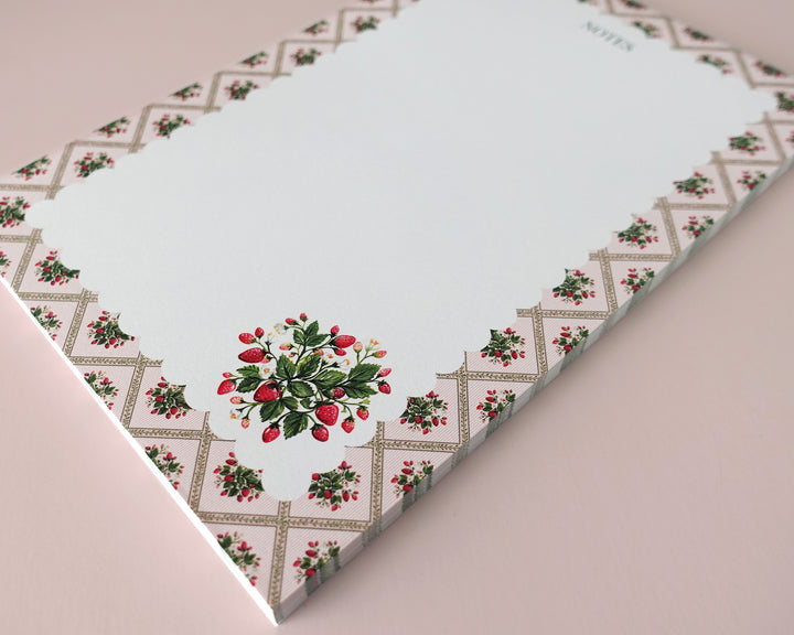 Strawberry Trellis Personalized Notepad