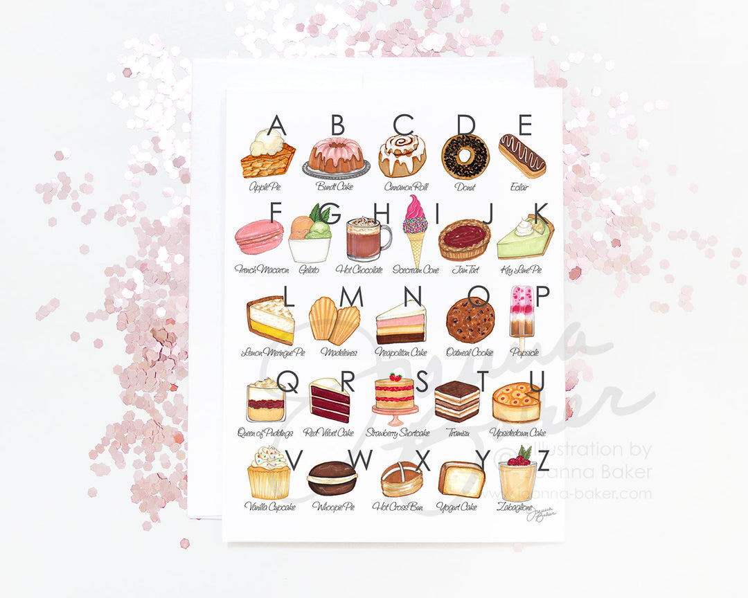 Custom Listing for Larry - Sweet Treats Alphabet Folded Note Cards