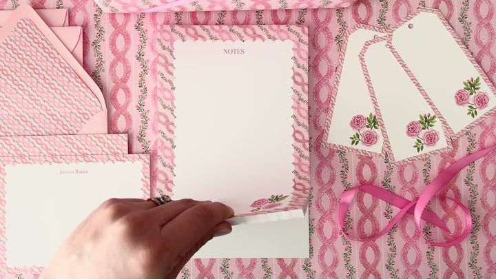 Rococo Ruffles & Roses Personalized Notepad