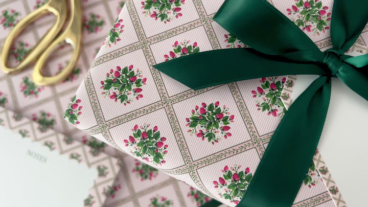 Strawberry Trellis Gift Wrap Roll