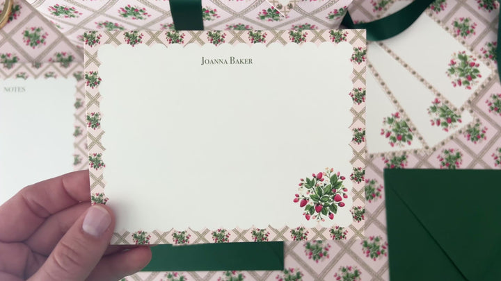 Strawberry Trellis Notecards