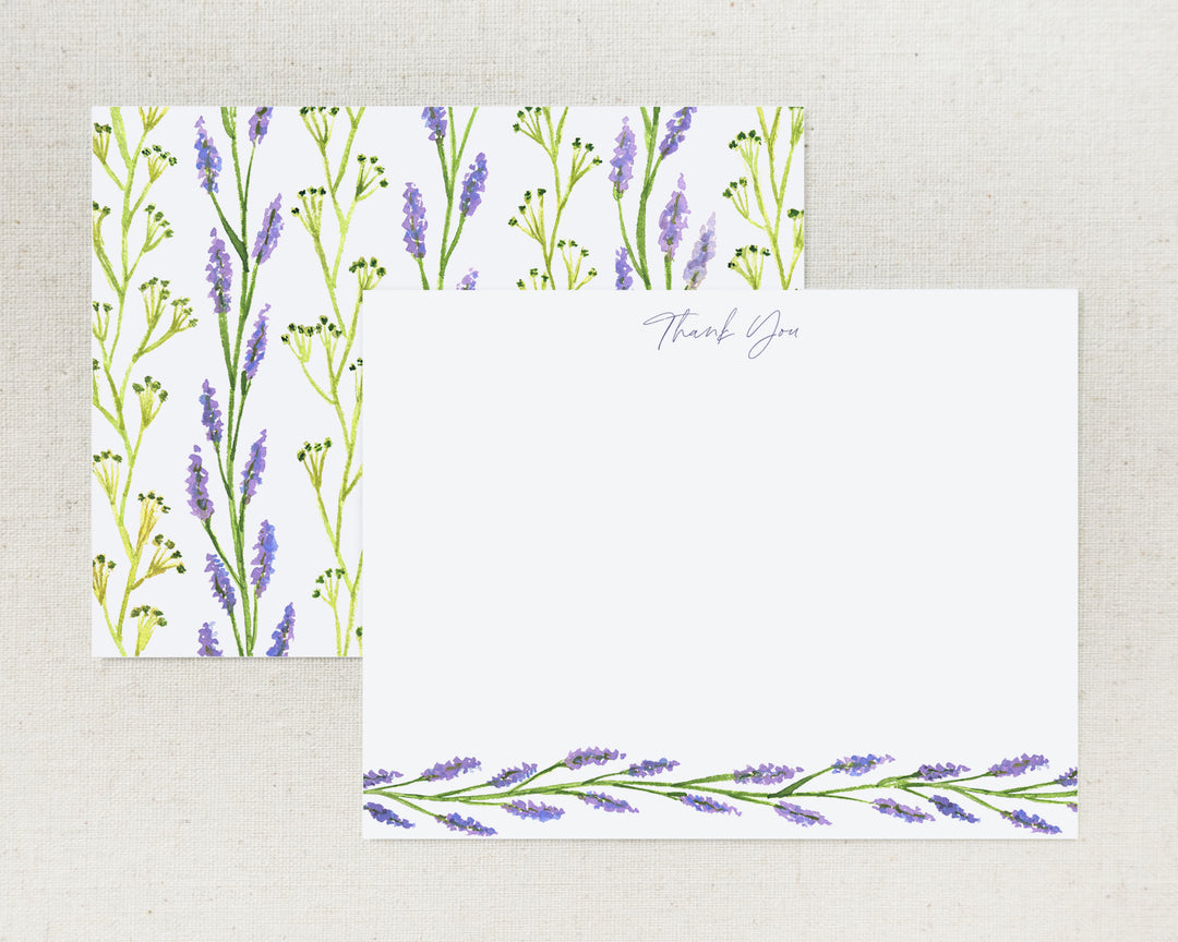 Lavender Rope Personalized Note Card Set