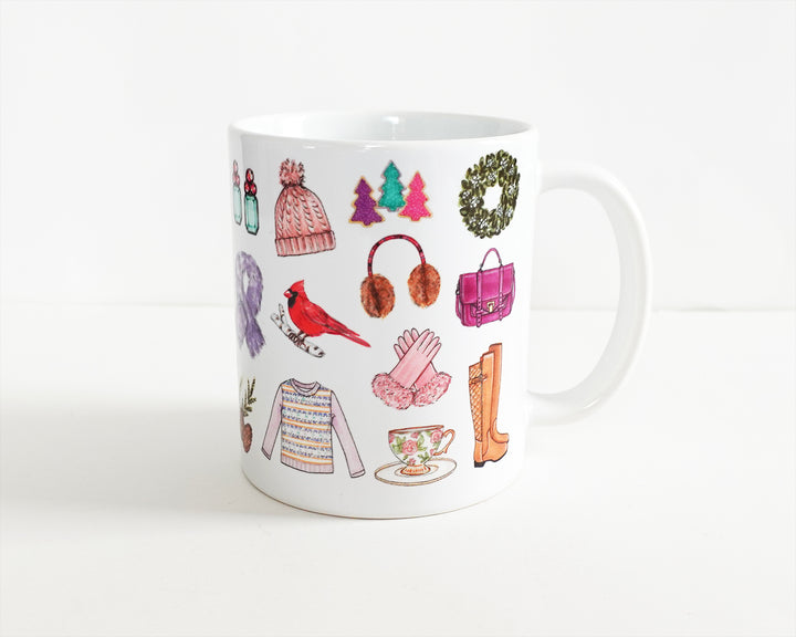 Winter Favorite Things Fashion Illustration Mug