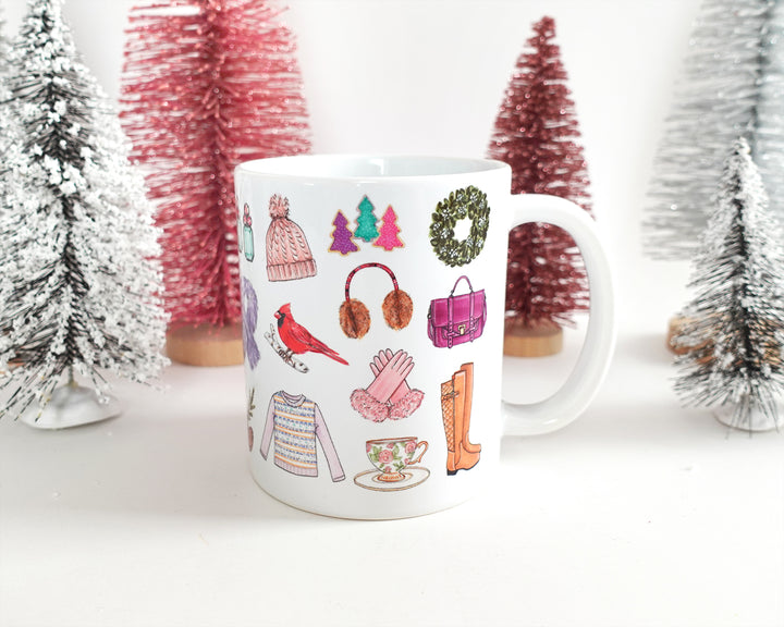 Winter Favorite Things Fashion Illustration Mug