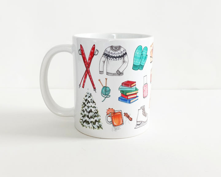 Winter Favorite Things Fashion Illustration Mug