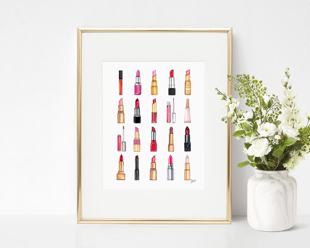 All The Lipstick Beauty Illustration Art Print