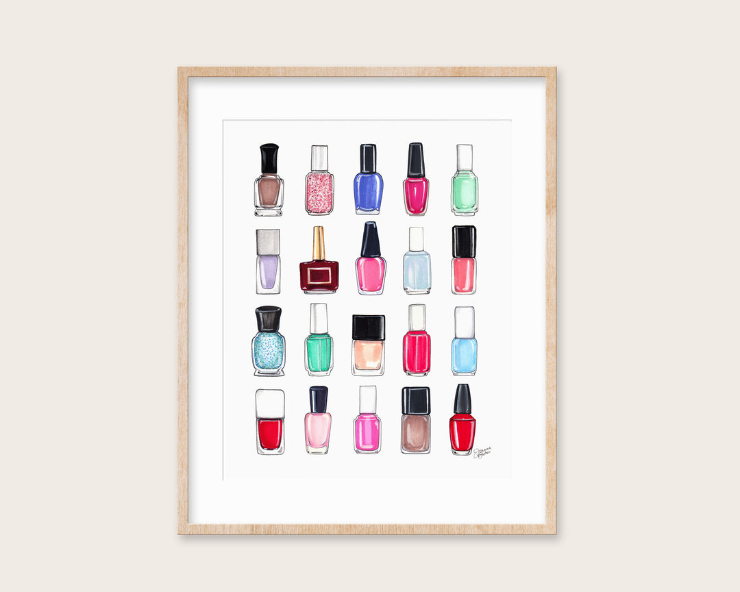 All The Nail Polish Beauty Illustration Art Print