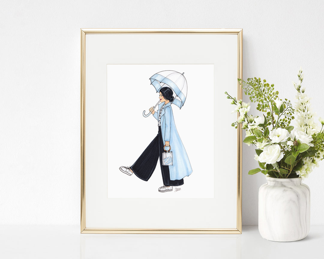 Rain Date Fashion Illustration Art Print