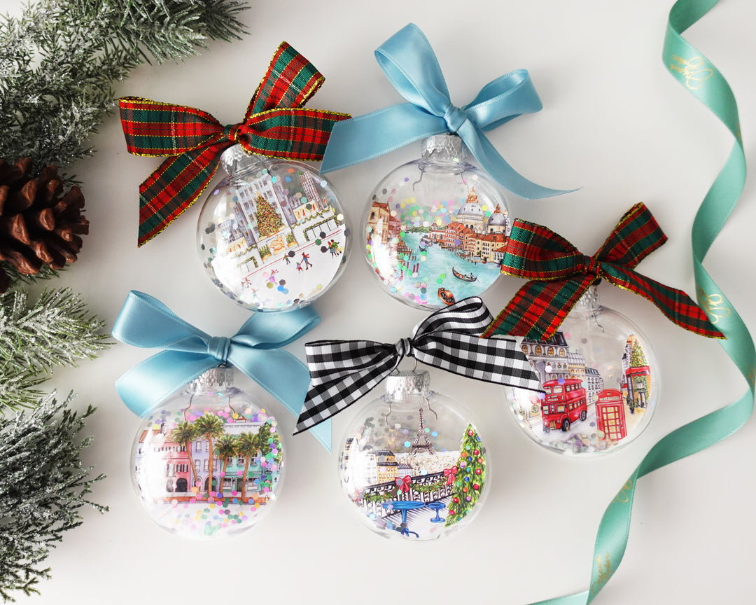 Create Your Own City Trio Glitter Ornament Gift Set of 3