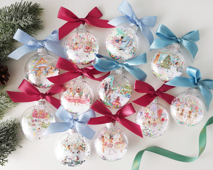 Create Your Own Nutcracker Glitter Ornament Gift Set of 6