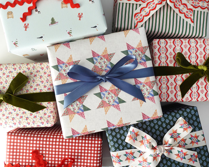 Quilted Star Gift Wrap Sheets