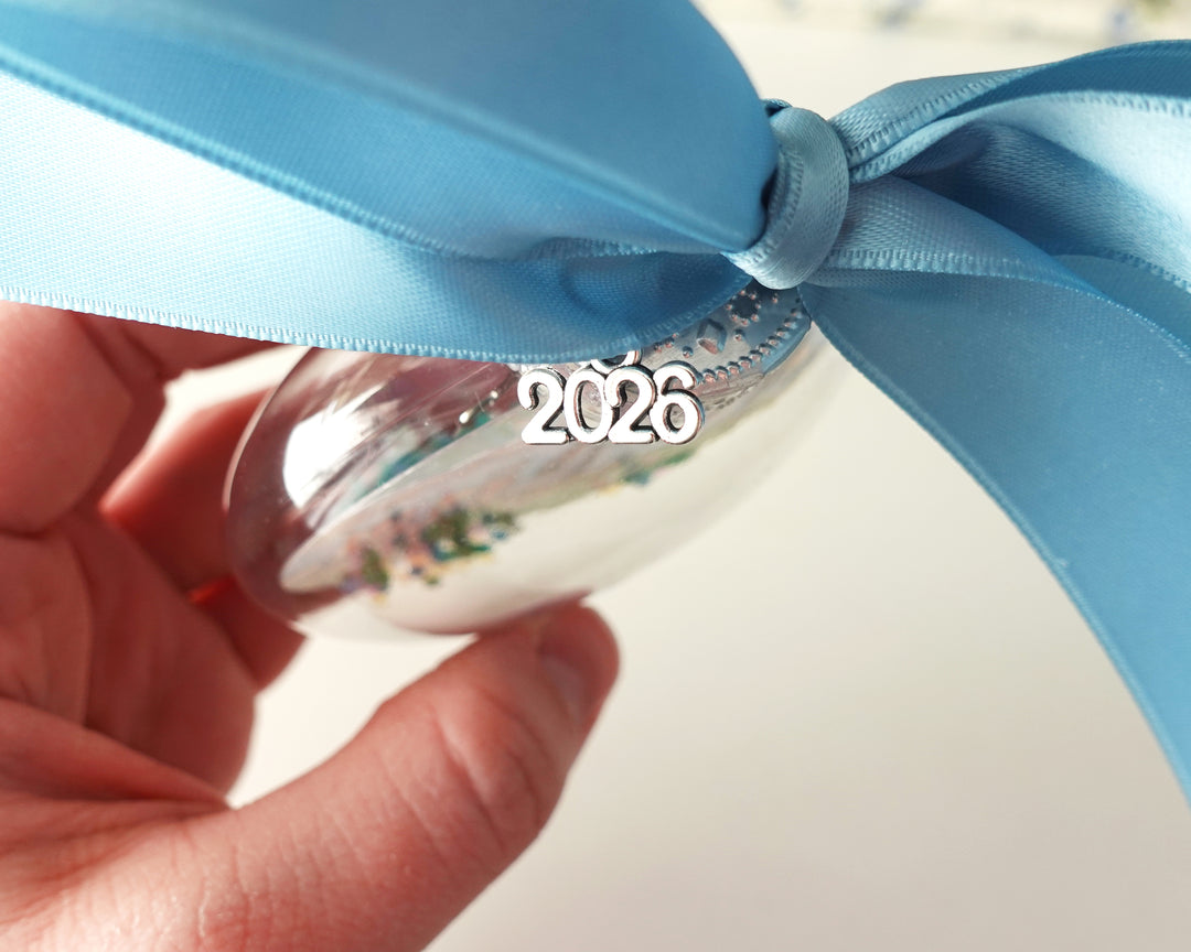 Rainbow Row Charleston Glitter Christmas Ornament