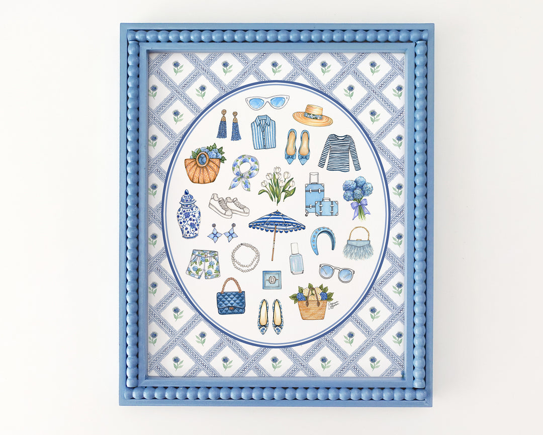 Blue & White Favorite Things Art Print