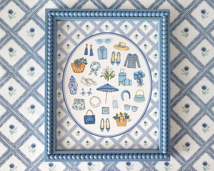 Blue & White Favorite Things Art Print