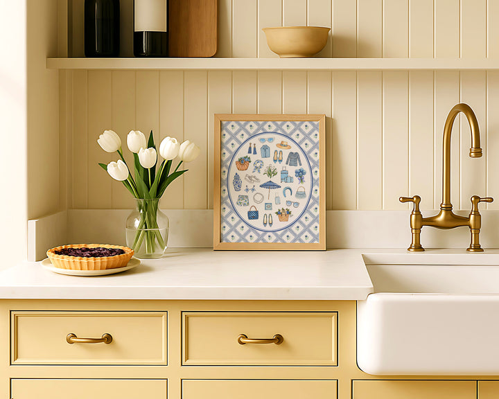 Blue & White Favorite Things Art Print