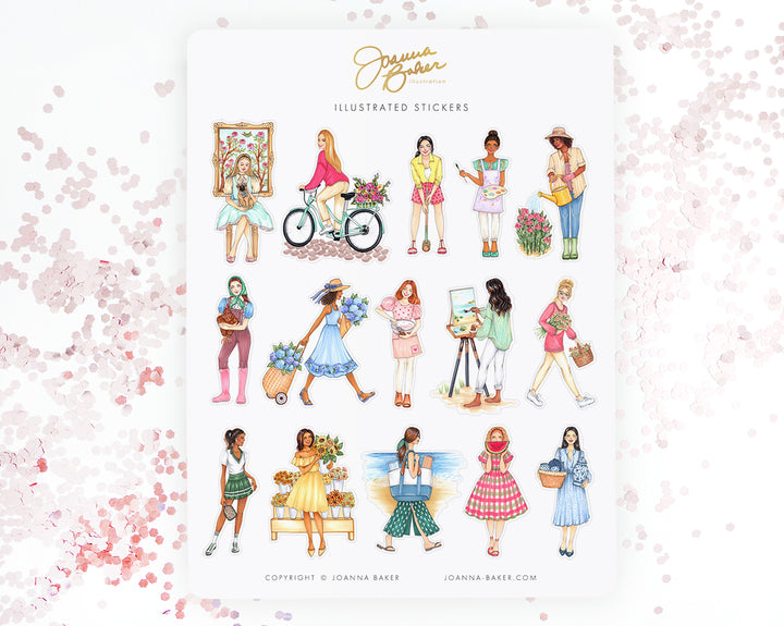 Calendar Girl Fashion Stickers