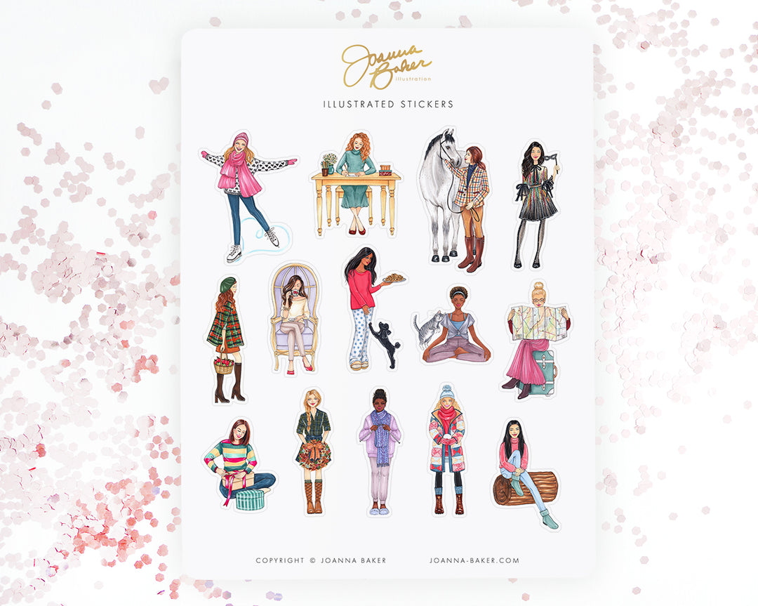 Calendar Girl Fashion Stickers
