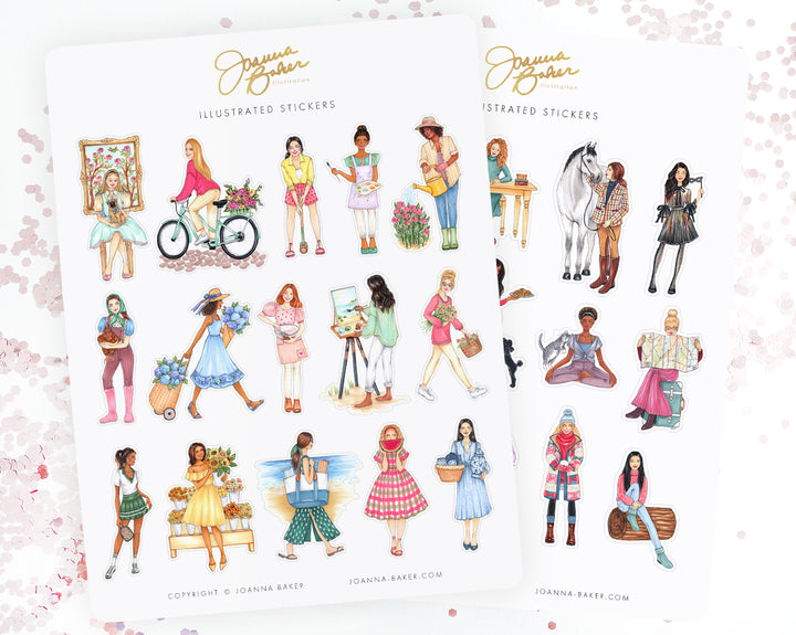 Calendar Girl Fashion Stickers