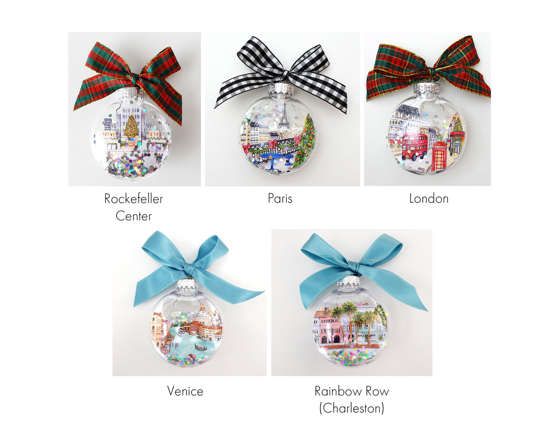 Create Your Own City Trio Glitter Ornament Gift Set of 3