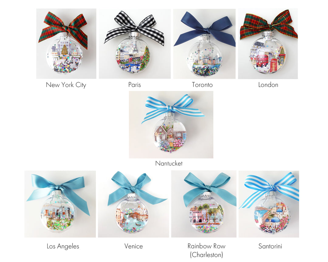 Create Your Own City Trio Glitter Ornament Gift Set of 3