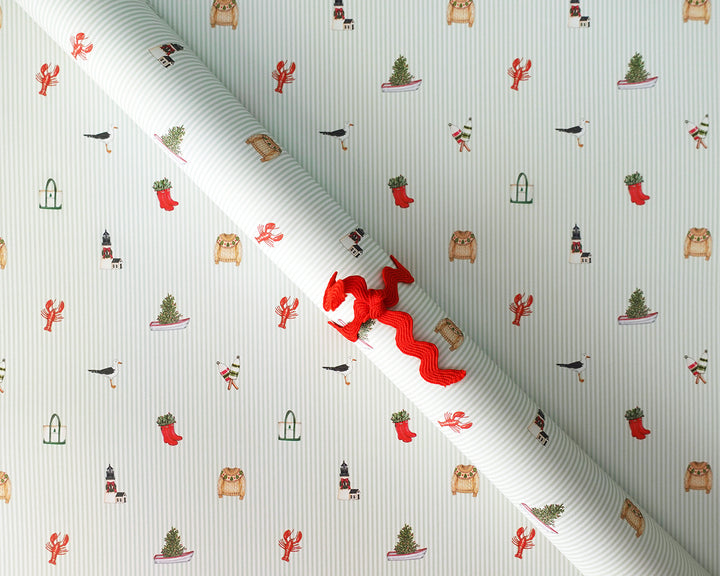 Coastal Christmas Gift Wrap Sheets