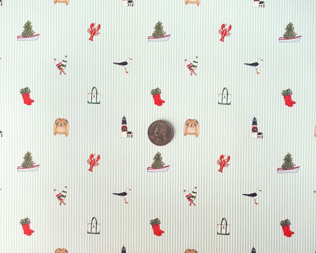 Coastal Christmas Gift Wrap Sheets