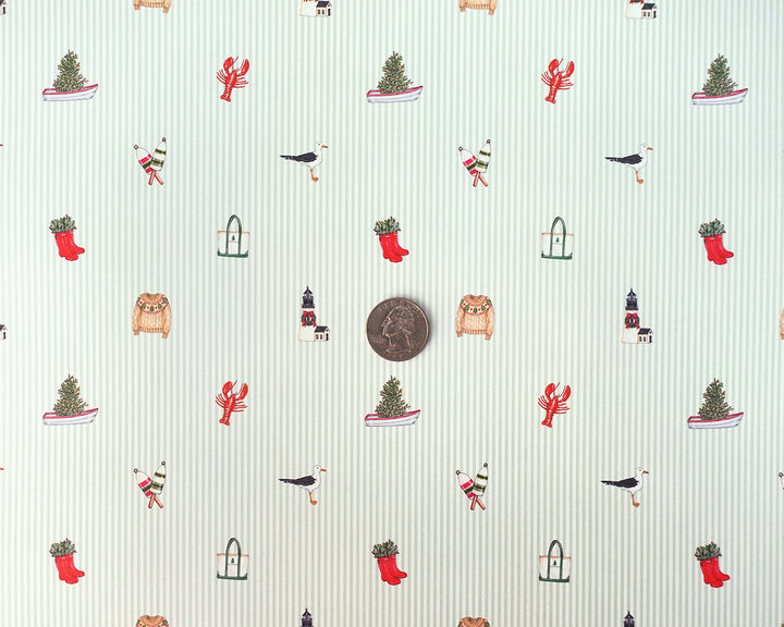Coastal Christmas Gift Wrap Sheets
