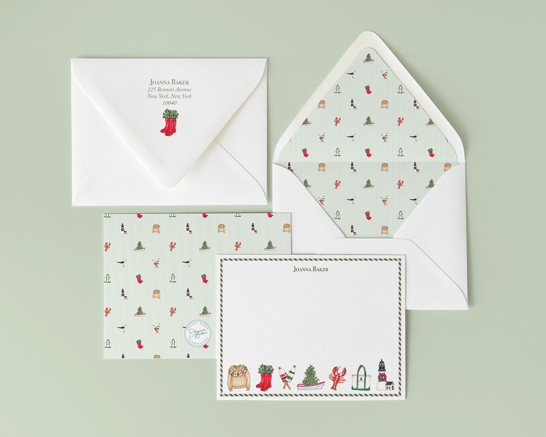 Coastal Christmas Flat Note Cards