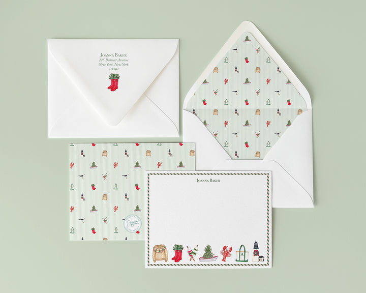 Coastal Christmas Flat Note Cards