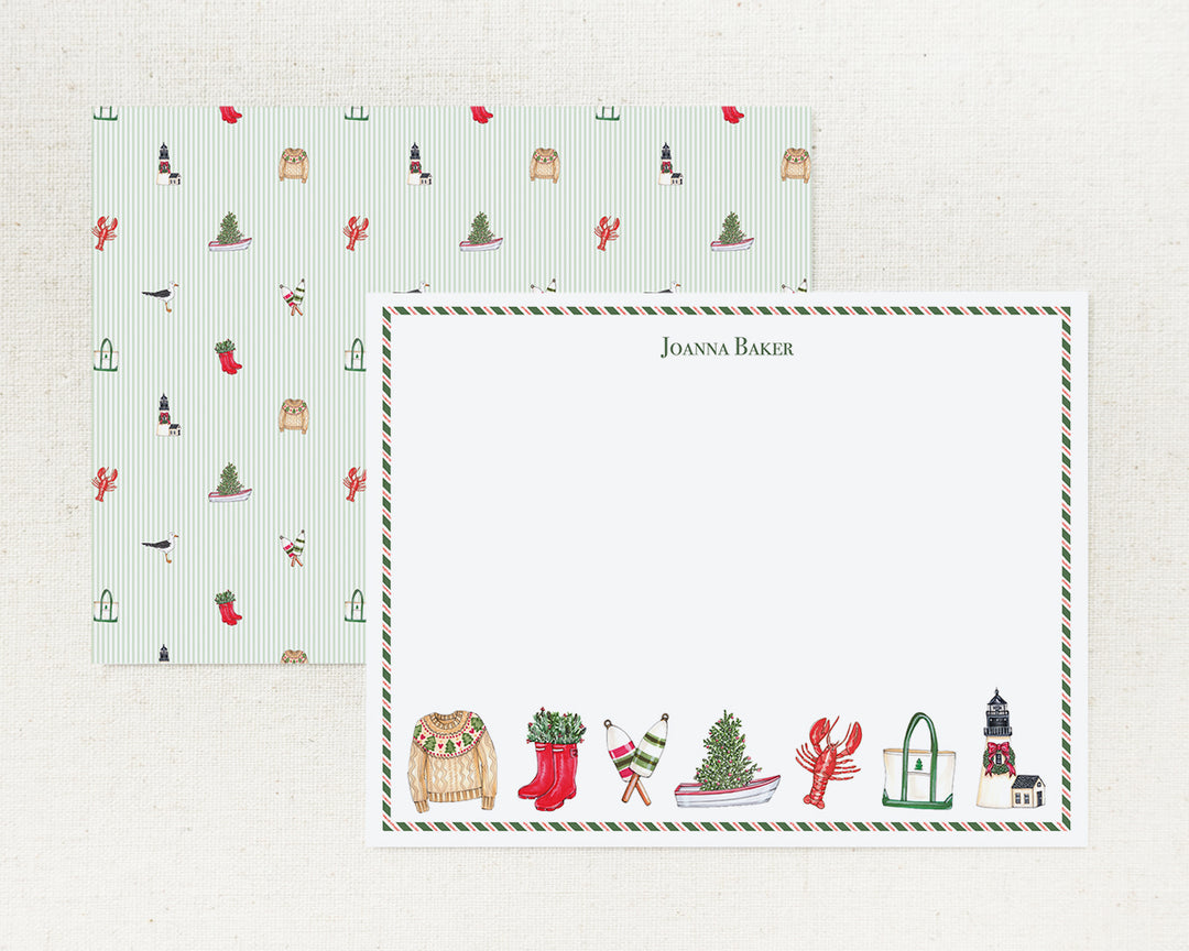 Coastal Christmas Flat Note Cards
