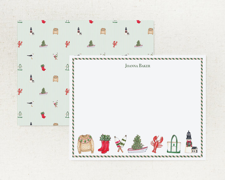 Coastal Christmas Flat Note Cards