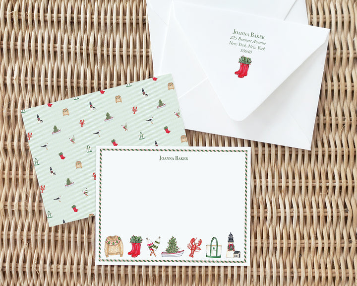 Coastal Christmas Flat Note Cards