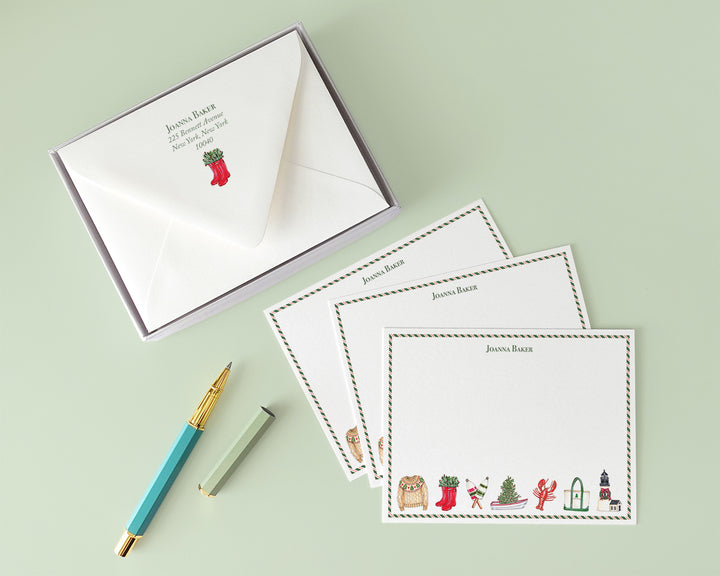 Coastal Christmas Flat Note Cards