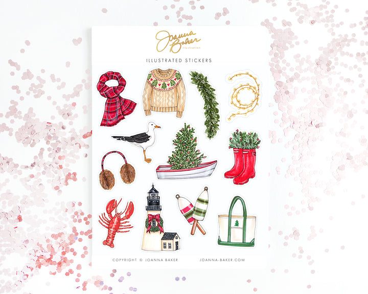 Coastal Christmas Favorite Things Stickers